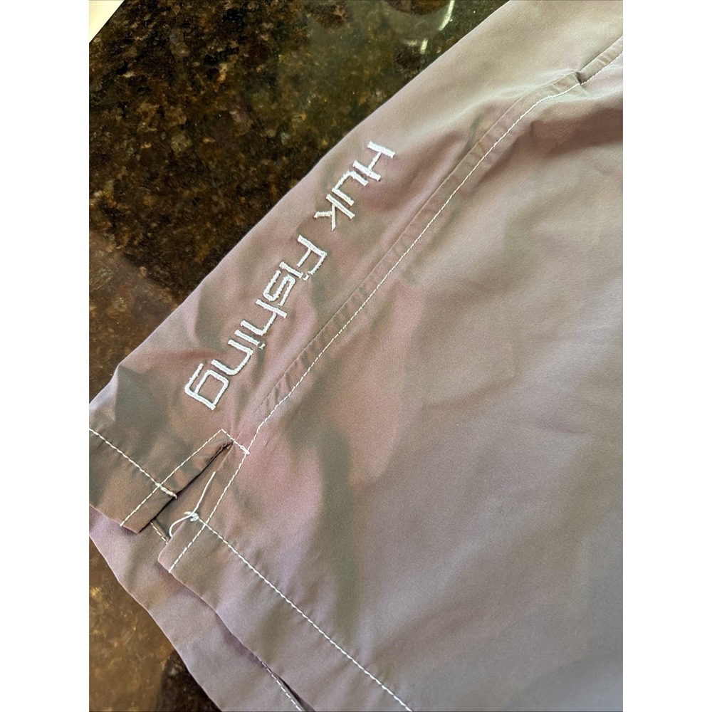 Huk Fishing Men's Gray Shorts Athletic Performance 2XL Swim Stretchy Waist - Picture 3 of 11